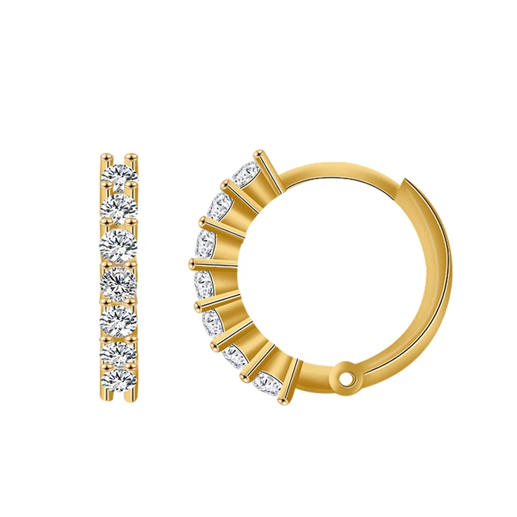 Moissanite Huggie Earrings