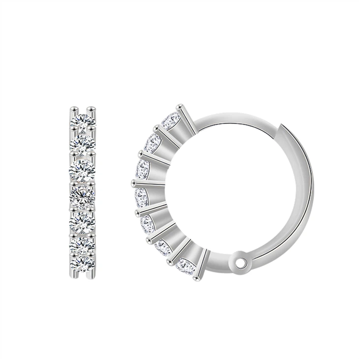 Moissanite Huggie Earrings