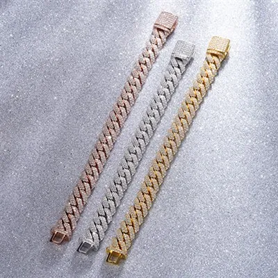Silberkette Moissanit Kubanisches Armband